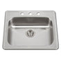 Hamat - Revive 25'' ADA Topmount Stainless Steel 4-hole Sink, 6'' Depth - Stainless Steel