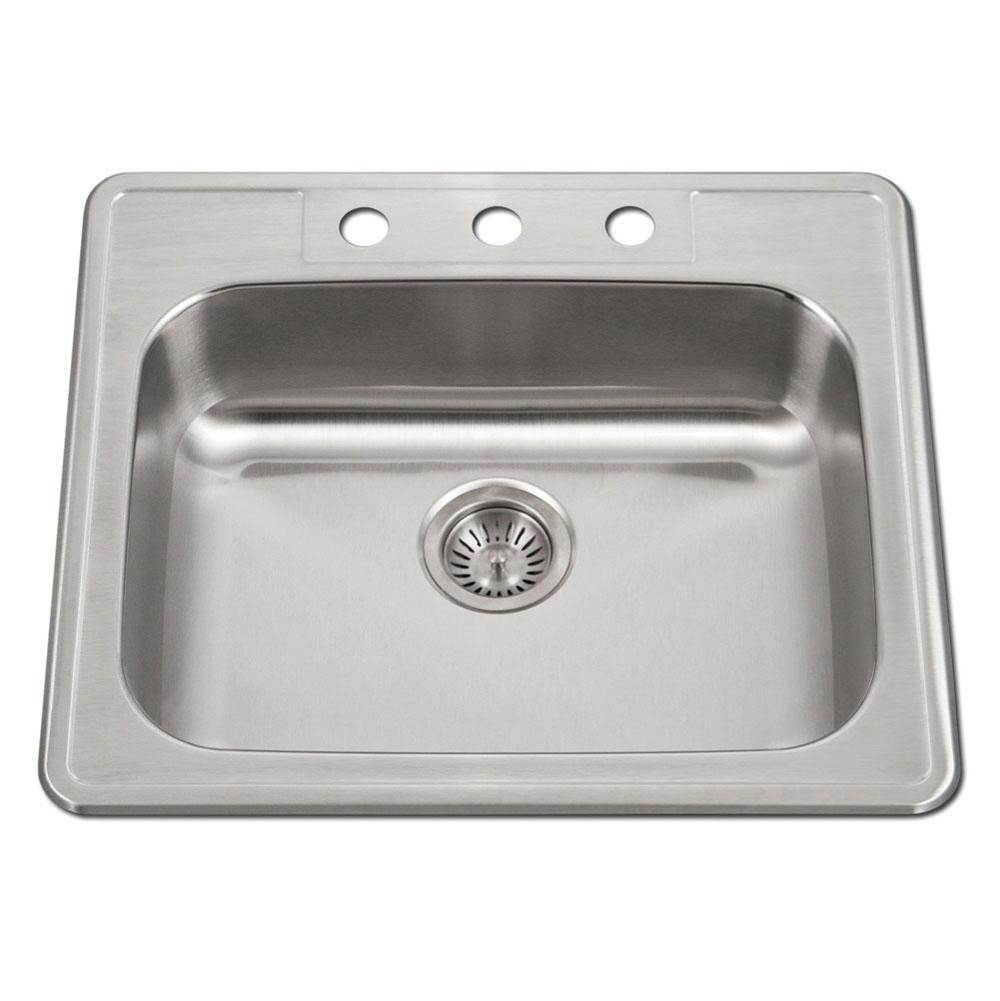 Hamat - Revive 25'' ADA Topmount Stainless Steel 3-hole Sink, 6-1/2'' Depth - Stainless Steel