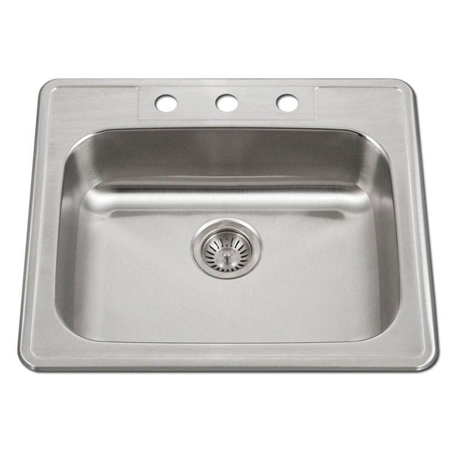 Hamat - Revive 25'' ADA Topmount Stainless Steel 3-hole Sink, 6-1/2'' Depth - Stainless Steel