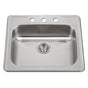 Hamat - Revive 25'' ADA Topmount Stainless Steel 3-hole Sink, 6-1/2'' Depth, Bulk Pack - Stainless Steel
