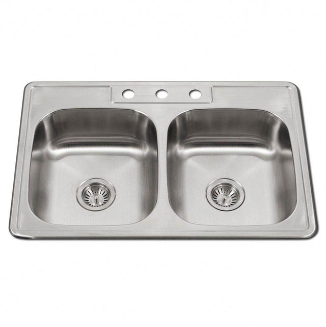 Hamat - Revive 33''  ADA Topmount Stainless Steel 3-hole Sink, 5-1/2'' Depth, Bulk Pack - Stainless Steel
