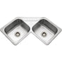 Hamat - Tureen 33'' Topmount Stainless Steel 4-hole 70/30 Double Bowl Kitchen Sink - Stainless Steel