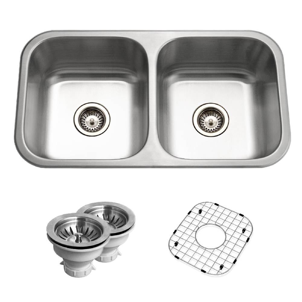Hamat - Villa 32'' Topmount Double Bowl Kitchen Sink - Stainless Steel