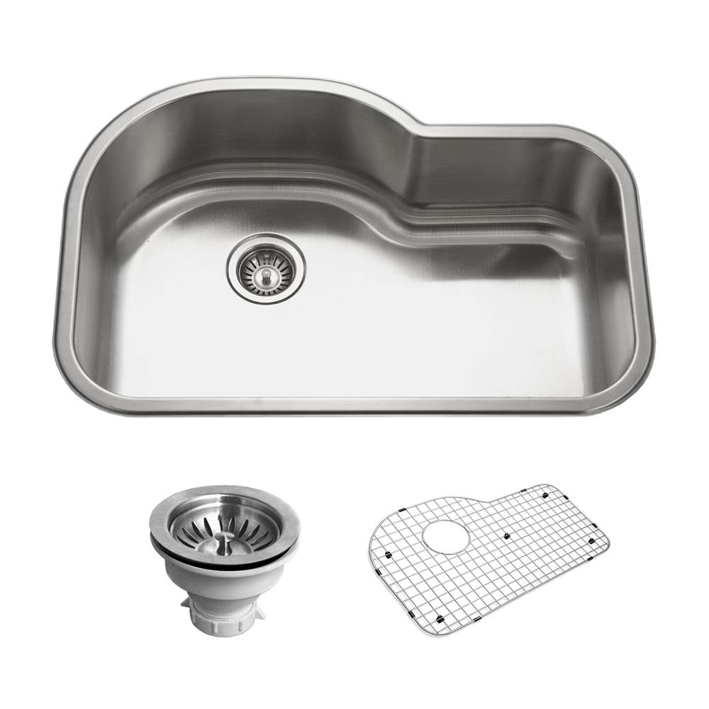 Hamat - Villa 32'' Topmount Offset Single Bowl Kitchen Sink - Stainless Steel