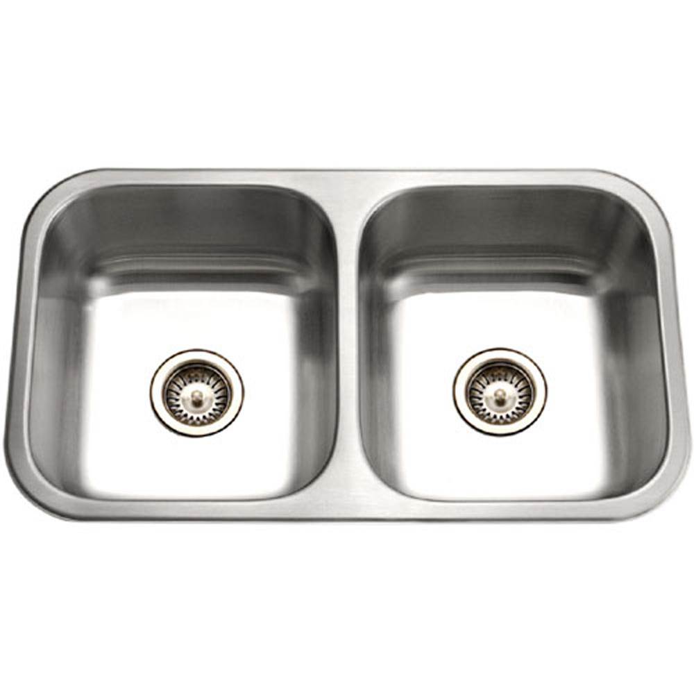 Hamat - Vitality 32'' Undermount Stainless Steel 50/50 Double Bowl Kitchen Sink, Bulk Pack - Stainless Steel