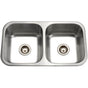 Hamat - Vitality 32'' Undermount Stainless Steel 50/50 Double Bowl Kitchen Sink, Bulk Pack - Stainless Steel