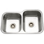 Hamat - Vitality 32'' Undermount Stainless Steel 40/60 Double Bowl Kitchen Sink, Small bowl left - Stainless Steel