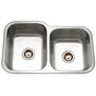 Hamat - Vitality 32'' Undermount Stainless Steel 60/40 Double Bowl Kitchen Sink, Small bowl Right - Stainless Steel