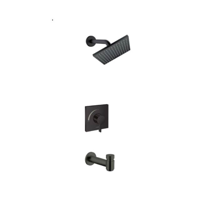 Hansgrohe - Vernis Shape  Pressure Balance Tub/Shower Set, 1.5 GPM in Matte Black - Matte Black