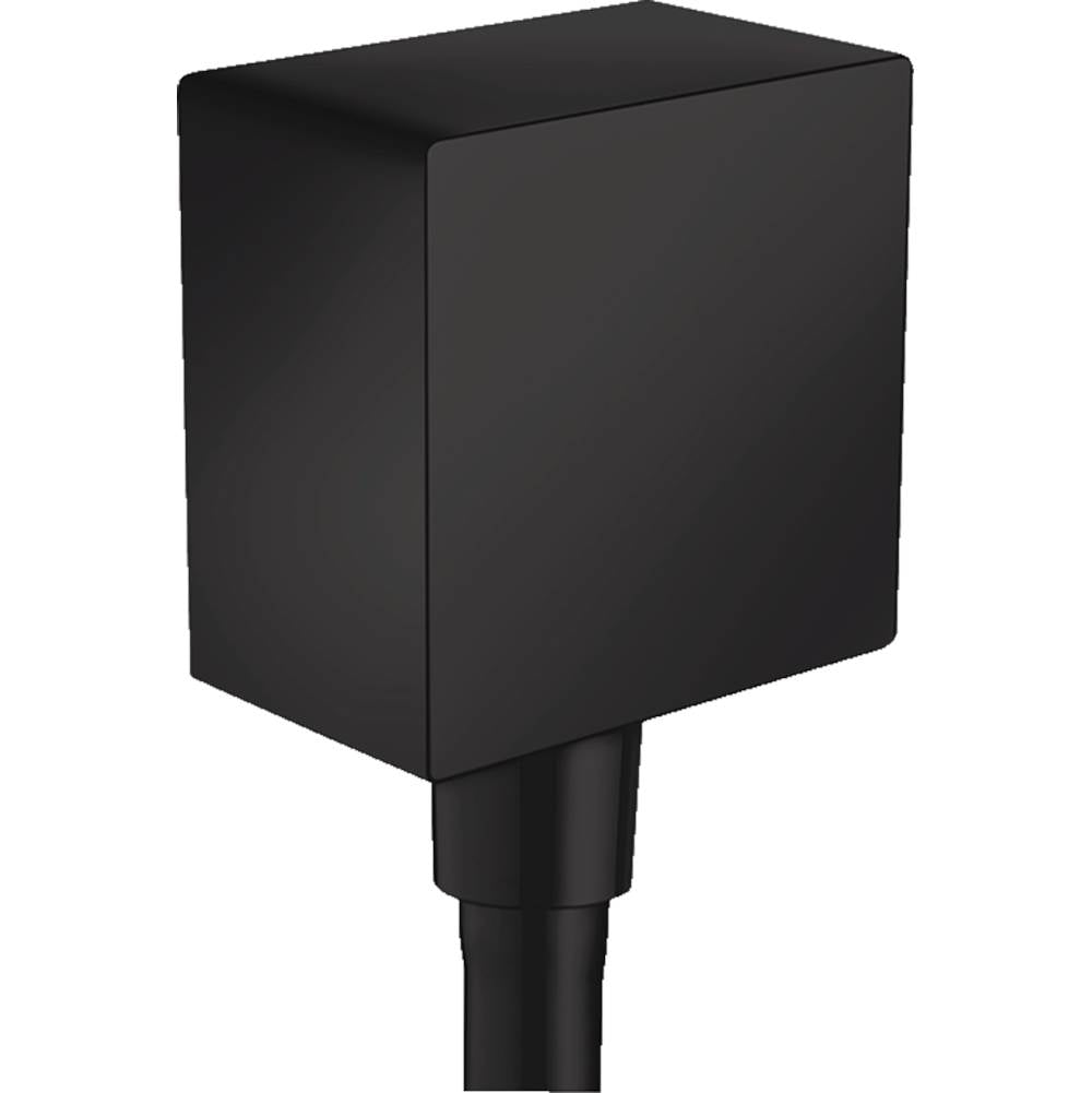 Hansgrohe - FixFit Wall Outlet Square with Check Valves in Matte Black - Matte Black