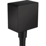 Hansgrohe - FixFit Wall Outlet Square with Check Valves in Matte Black - Matte Black