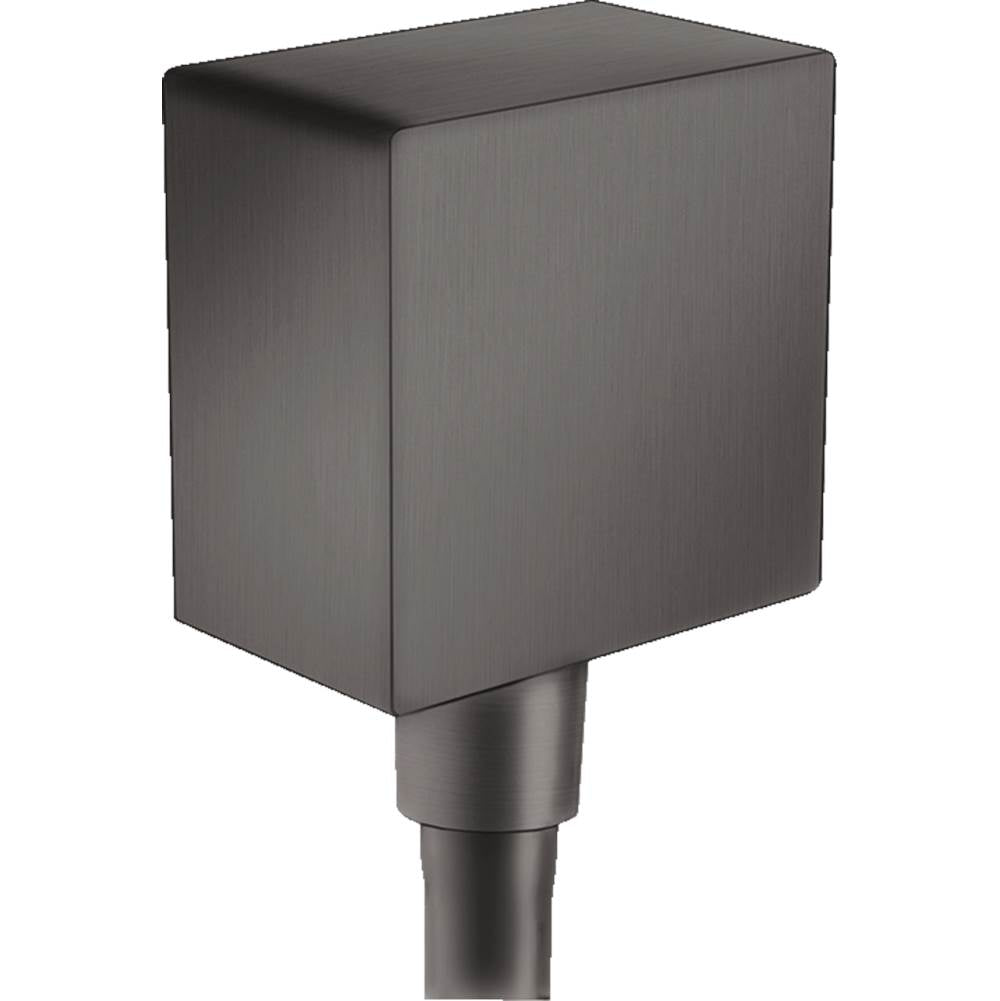 Hansgrohe - FixFit Wall Outlet Square with Check Valves in Brushed Black Chrome - Brushed Black Chrome