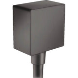 Hansgrohe - FixFit Wall Outlet Square with Check Valves in Brushed Black Chrome - Brushed Black Chrome