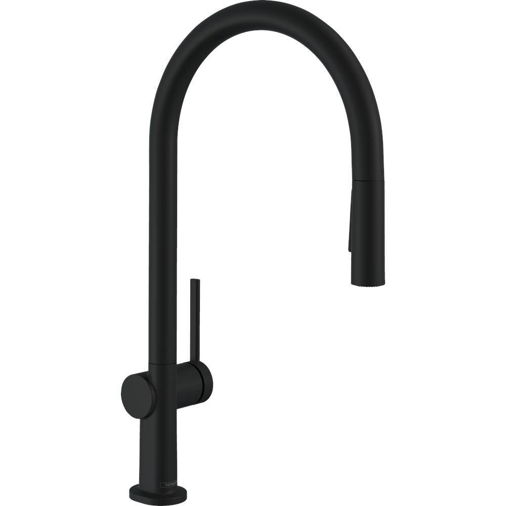 Hansgrohe - Talis N HighArc Kitchen Faucet, O-Style 2-Spray Pull-Down, 1.75 GPM in Matte Black - Matte Black