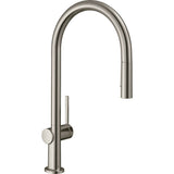 Hansgrohe - Talis N HighArc Kitchen Faucet, O-Style 2-Spray Pull-Down, 1.75 GPM in Steel Optic - Steel Optic