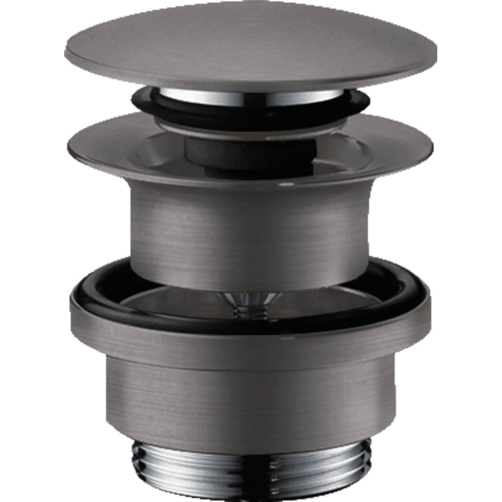 Hansgrohe - Push-Open Sink Drain in Brushed Black Chrome - Brushed Black Chrome