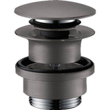 Hansgrohe - Push-Open Sink Drain in Brushed Black Chrome - Brushed Black Chrome