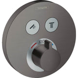 Hansgrohe - ShowerSelect S Thermostatic Trim for 2 Functions, Round in Brushed Black Chrome - Brushed Black Chrome