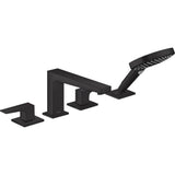 Hansgrohe - Metropol 4-Hole Roman Tub Set Trim with Lever Handles and 1.75 GPM Handshower in Matte Black - Matte Black