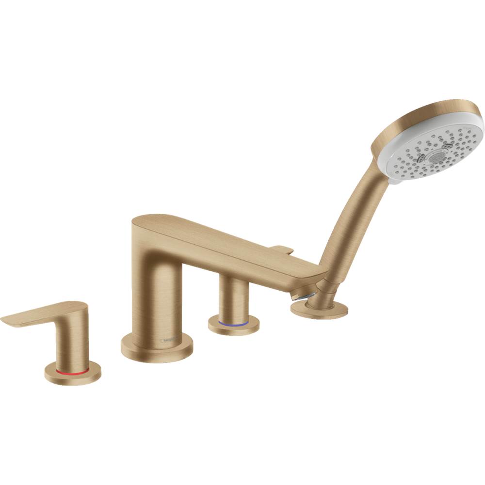 Hansgrohe - Talis E 4-Hole Roman Tub Set Trim with 1.8 GPM Handshower in Brushed Bronze - Brushed Bronze