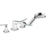 Hansgrohe - Metropol Classic 4-Hole Roman Tub Set Trim with Lever Handles and 1.8 GPM Handshower in Chrome - Chrome