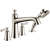 Hansgrohe - Joleena 4-Hole Roman Tub Set Trim with 1.75 GPM Handshower in Polished Nickel - Polished Nickel