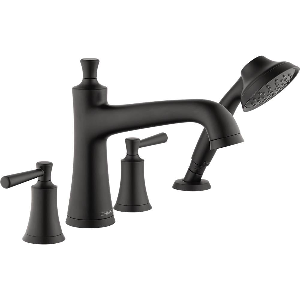 Hansgrohe - Joleena 4-Hole Roman Tub Set Trim with 1.75 GPM Handshower in Matte Black - Matte Black