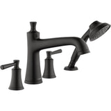 Hansgrohe - Joleena 4-Hole Roman Tub Set Trim with 1.75 GPM Handshower in Matte Black - Matte Black
