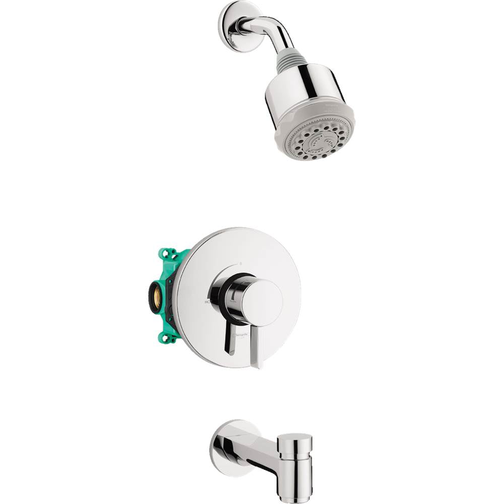 Hansgrohe - Clubmaster Pressure Balance Tub/Shower Set with Rough, 2.5 GPM  in Chrome - Chrome