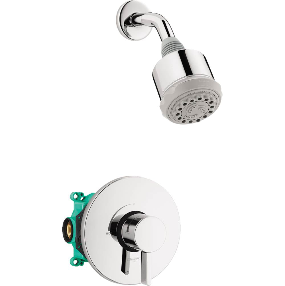 Hansgrohe - Clubmaster Pressure Balance Shower Set with Rough, 2.5 GPM in Chrome - Chrome