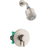 Hansgrohe - Clubmaster Pressure Balance Shower Set with Rough, 2.5 GPM in Brushed Nickel - Brushed Nickel