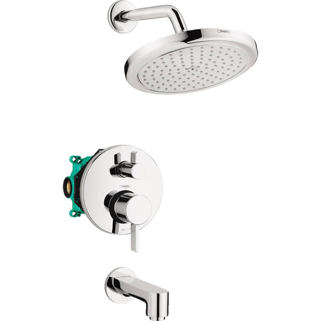 Hansgrohe - Croma Pressure Balance Tub/Shower Set with Rough, 2.0 GPM  in Chrome - Chrome