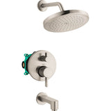 Hansgrohe - Croma Pressure Balance Tub/Shower Set with Rough, 2.0 GPM  in Brushed Nickel - Brushed Nickel
