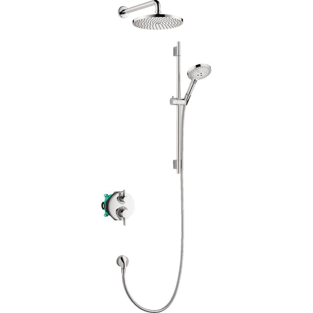 Hansgrohe - Raindance S Thermostatic Showerhead/Wallbar Set with Rough, 2.5 GPM in Chrome - Chrome