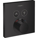 Hansgrohe - ShowerSelect Thermostatic Trim for 2 Functions, Square in Matte Black - Matte Black