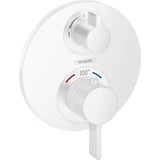 Hansgrohe - Ecostat S Thermostatic Trim with Volume Control and Diverter in Matte White - Matte White