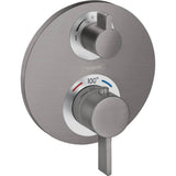 Hansgrohe - Ecostat S Thermostatic Trim with Volume Control and Diverter in Brushed Black Chrome - Brushed Black Chrome