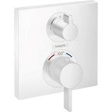Hansgrohe - Ecostat Square Thermostatic Trim with Volume Control and Diverter in Matte White - Matte White