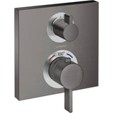 Hansgrohe - Ecostat Square Thermostatic Trim with Volume Control and Diverter in Brushed Black Chrome - Brushed Black Chrome