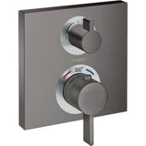 Hansgrohe - Ecostat Square Thermostatic Trim with Volume Control in Brushed Black Chrome - Brushed Black Chrome