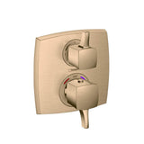 Hansgrohe - Ecostat Classic  Thermostatic Trim with Volume Control, Square in Brushed Bronze - Brushed Bronze