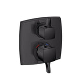 Hansgrohe - Ecostat Classic  Thermostatic Trim with Volume Control, Square in Matte Black - Matte Black