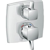 Hansgrohe - Ecostat Classic Thermostatic Trim with Volume Control and Diverter, Square in Chrome - Chrome