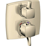 Hansgrohe - Ecostat Classic Thermostatic Trim with Volume Control and Diverter, Square in Polished Nickel - Polished Nickel