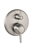 Hansgrohe - Ecostat Classic Thermostatic Trim with Volume Control, Round in Brushed Nickel - Brushed Nickel