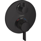 Hansgrohe - Ecostat S Thermostatic Trim with Volume Control and Diverter in Matte Black - Matte Black