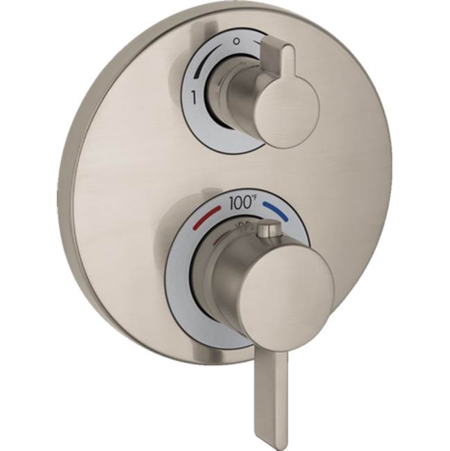Hansgrohe - Ecostat S Thermostatic Trim with Volume Control and Diverter in Brushed Nickel - Brushed Nickel