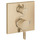 Hansgrohe - EcoStat Pressure Balance Trim Square with Diverter in Brushed Bronze - Brushed Bronze