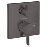 Hansgrohe - Ecostat Pressure Balance Trim Square with Diverter in Brushed Black Chrome - Brushed Black Chrome