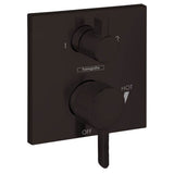 Hansgrohe - Ecostat Pressure Balance Trim Square with Diverter in Matte Black - Matte Black